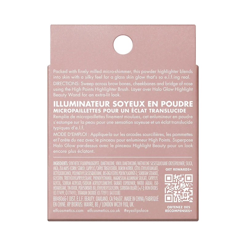 e.l.f. Cosmetics Halo Glow Silky Powder Highlighter, Bronzed Baddie, 4.5 g