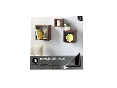 KG 3-Piece Wall Cube Set Jacobean MDF