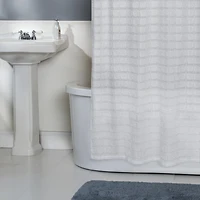 Cameron Fringe Cotton Fabric Shower Curtain