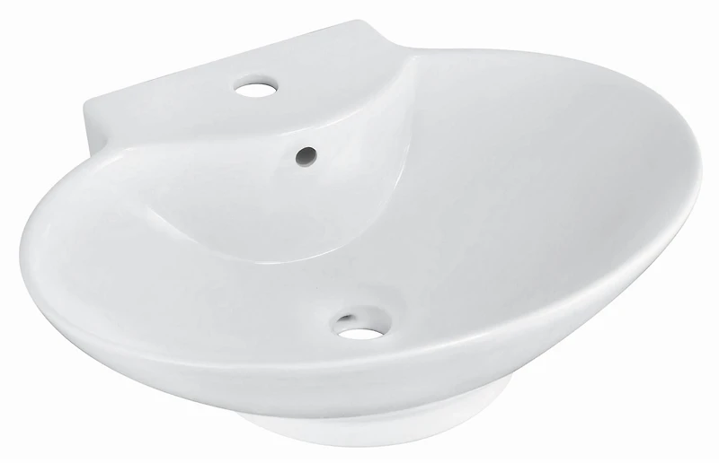 American Imaginations -in. W Above Counter White Bathroom Vessel Sink Set For 1 Hole Center Faucet AI