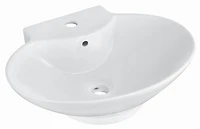 American Imaginations -in. W Above Counter White Bathroom Vessel Sink Set For 1 Hole Center Faucet AI