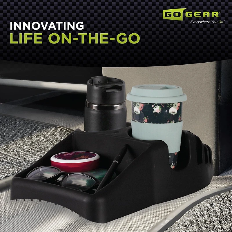 Console d'efficacité GoGear™, organiseur de véhicule à profil bas en plastique noir