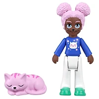 Polly Pocket-Coffret Transformable Chat, mini-poupée, figurine de chat