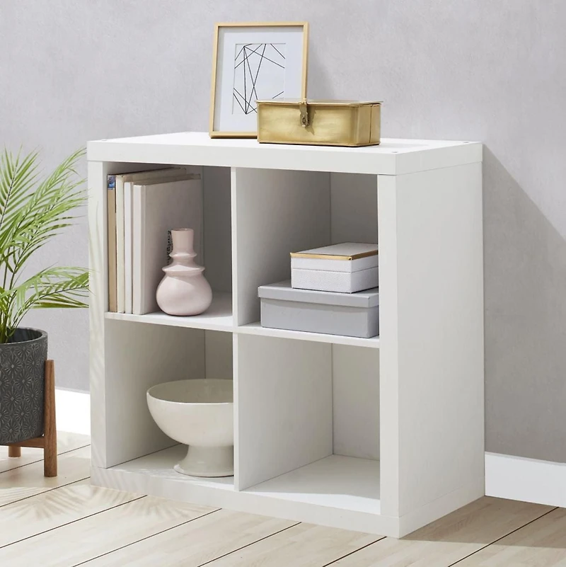 Hometrends 4-Cube Organizer, White Texture
