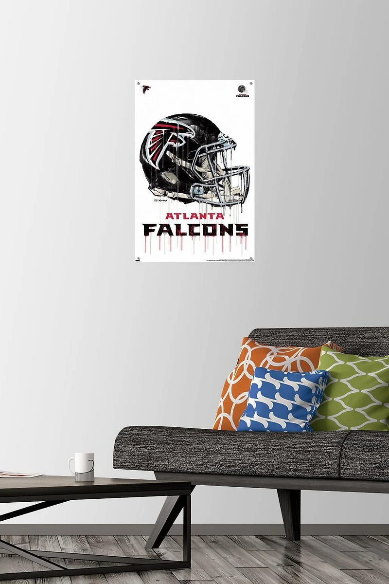 NFL Atlanta Falcons - Drip Helmet 20 Wall Poster, 22.375" x 34"