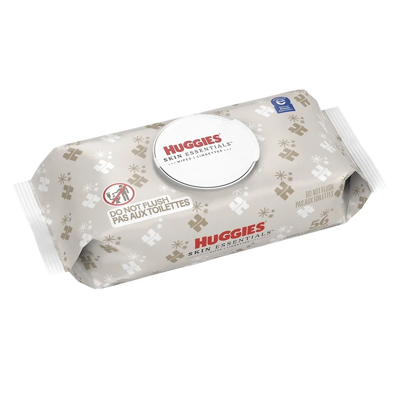 Lingettes pour bébés Huggies Skin Essentials, 2 emballages à couvercle rabattable (112 lingettes) 2 Emballages | 112 Lingettes