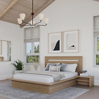 Camden 4-Piece Queen Size Bedroom Set with Bed, Headboard and set of 2 Floating Nightstand Extension Panels