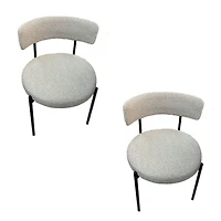 Chaise Boucle Federica II de couleur blanche -  Lot de 2