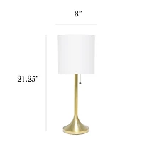 Simple Designs Tapered Table Lamp with Fabric Drum Shade