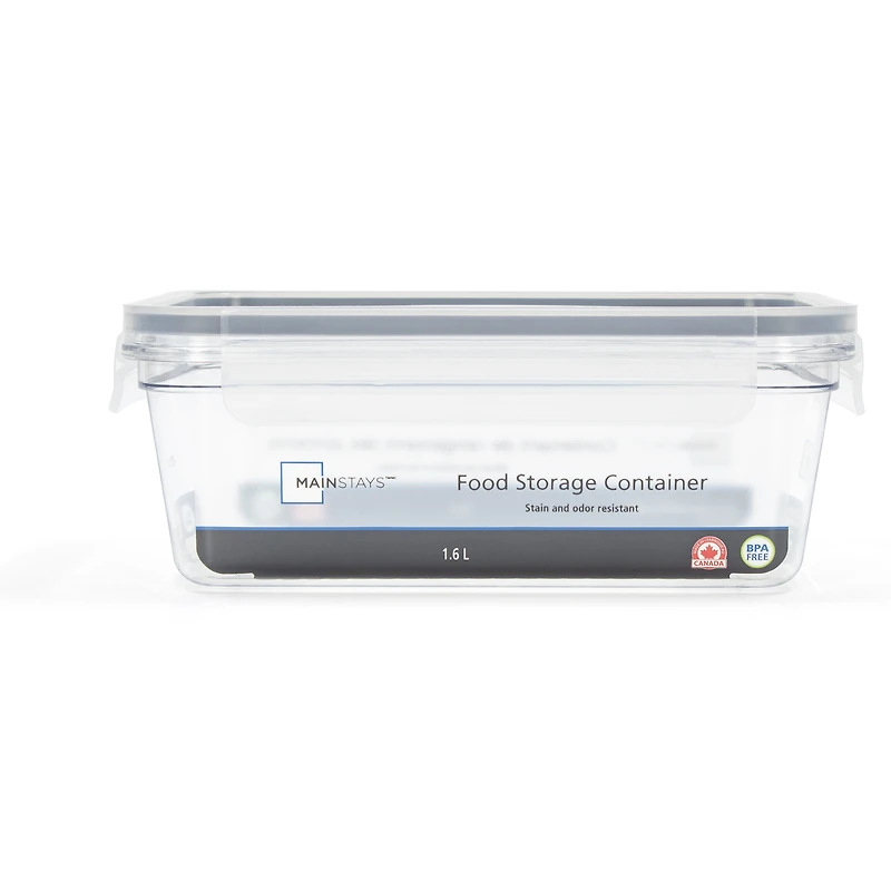 Mainstays 1.6L Rectangular Tritan Food Storage Container, 1.6L Mainstays Tritan Food Storage