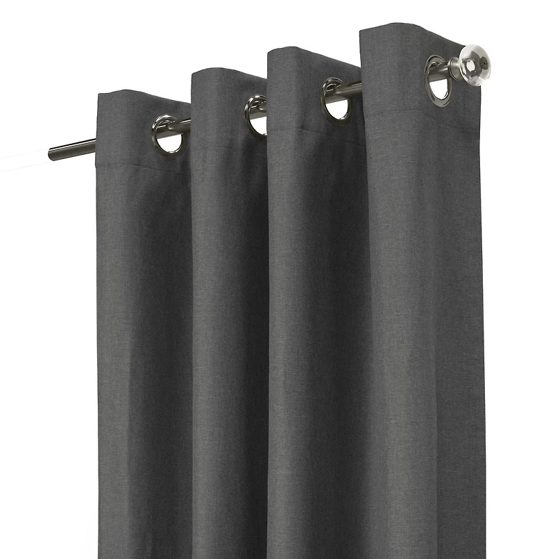 Peru 100% Total Blackout Grommet Curtain Panel Pair by Thermaplus - 52" x 63" in Charcoal