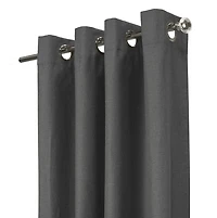 Peru 100% Total Blackout Grommet Curtain Panel Pair by Thermaplus - 52" x 63" in Charcoal