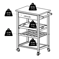 Chariot de cuisine Anthony de Winsome en acier inoxydable -20326