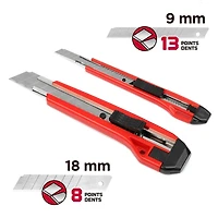 Swiss Tech 18mm and 9mm Snap Off Knife Set, SK5 steel for extra sharpener