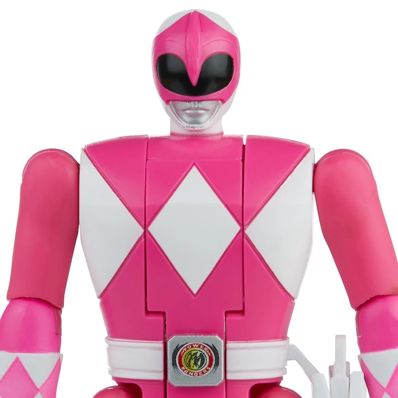 Power Rangers Retro-Morphin, figurine articulée Ranger rose, Kimberly, tête basculante, inspirée du jouet Mighty Morphin classique, dès 4 ans