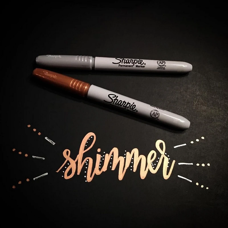 Marqueurs permanents métalliques Sharpie, pointe fine, or