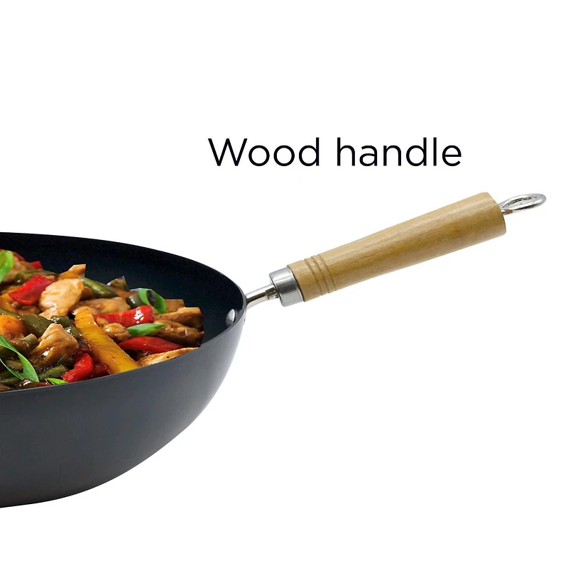 Starfrit Carbon Steel 11-inch (28 CM )  Wok, STARFRIT BLACK WOK