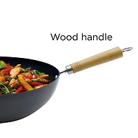 Starfrit Carbon Steel 11-inch (28 CM )  Wok, STARFRIT BLACK WOK