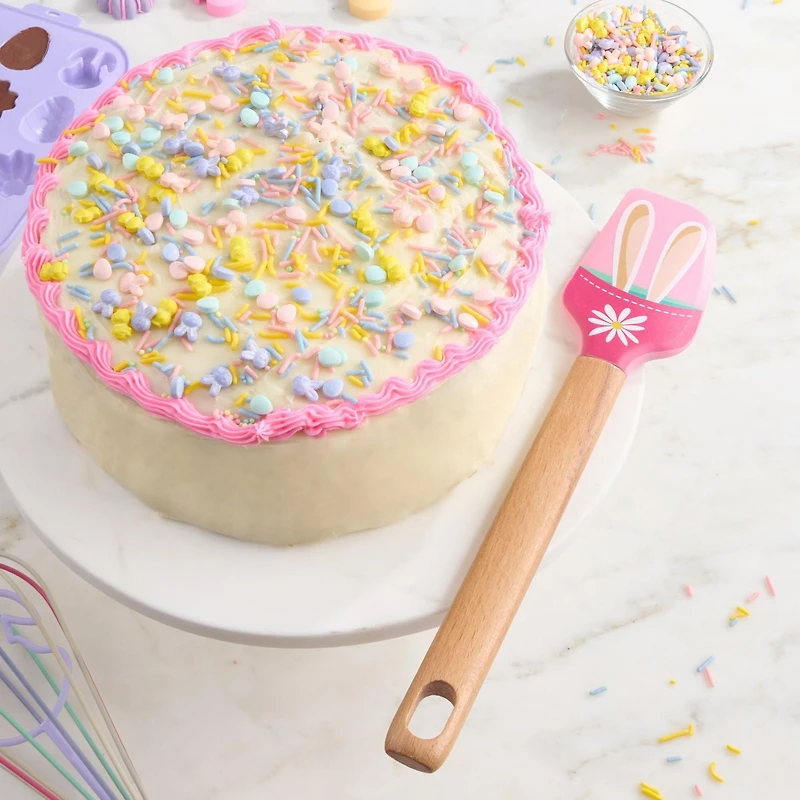 Spatule Way to Celebrate en Silicone de 12”, Oreilles de lapin, Rose