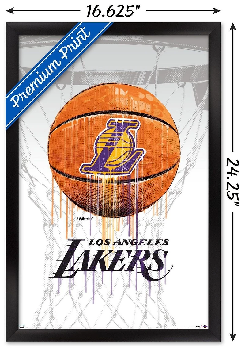 NBA Los Angeles Lakers - Drip Ball 20 Wall Poster, 22.375" x 34" Framed