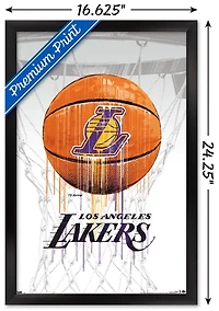 NBA Los Angeles Lakers - Drip Ball 20 Wall Poster, 22.375" x 34" Framed