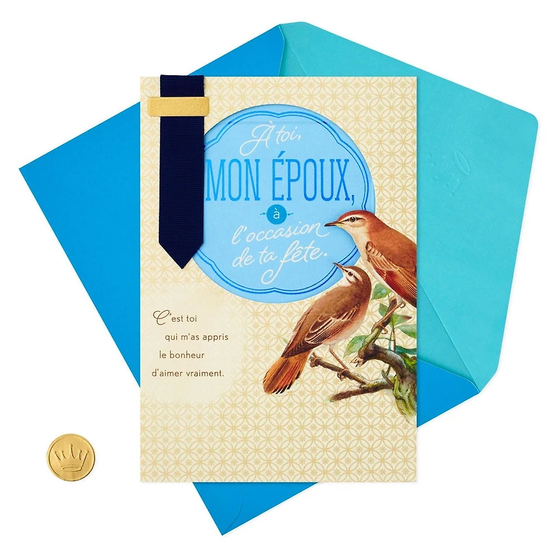Carte comique de fête pour un époux – Hallmark (Oiseaux)