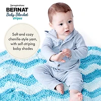 Bernat® Fil Baby Cover Stripes™, Polyester #6 Super Volumineux, 10,5oz/300g, 220 Yards Fil super extensible en polyester #6