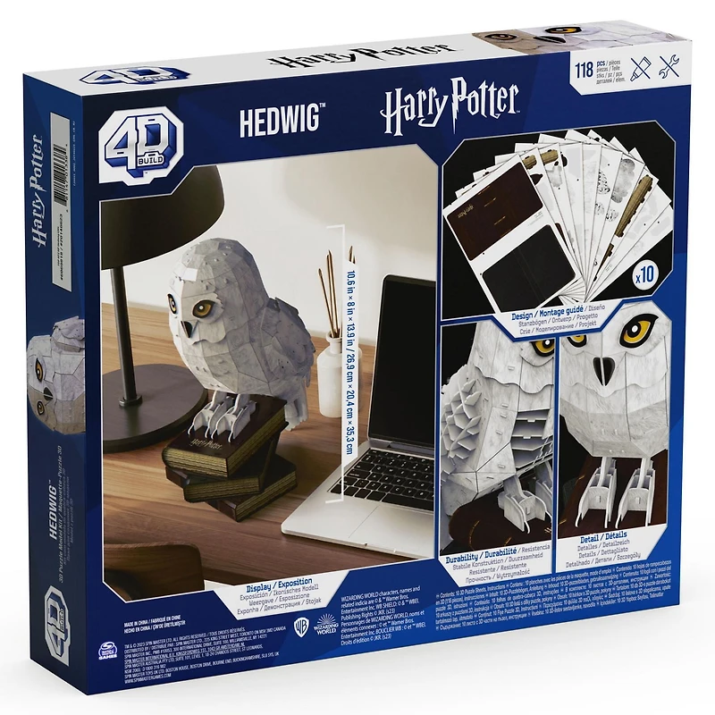 4D Build, Harry Potter Hedwig 3D Puzzle Model Kit 118 Pcs | Harry Potter Gifts Desk Decor | Building Toys | 3D Puzzles for Adults & Teens 12+