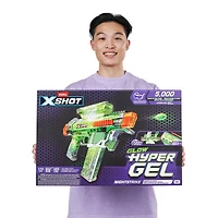 XSHOT Hyper Gel Glow In The Dark NightStrike Blaster (5 000 boulettes Hyper Gel phosphorescentes) de ZURU Mousse Blaster