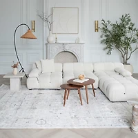 Rug Branch Atlas Scandinavian Indoor Area Rug, Beige Ivory, Distressed - Living Room, Bedroom, Dining Room