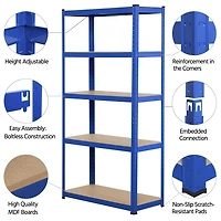 Fullfurnique 71″ Height Metal Storage Rack with Adjustable Shelves, Blue