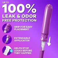 Tampons Tampax Radiant, avec tresse anti-fuites LeakGuard, degrés d’absorption régulier/super, emballage multiple, non parfumés, 52 tampons