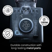 Chefman Obliterator 1380W Professional Blender w/ Auto Blend & 48oz. Tritan Blending Jar – Black, New, 48 oz. Blender