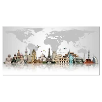 Designart Famous Monuments Across World Canvas Wall Art