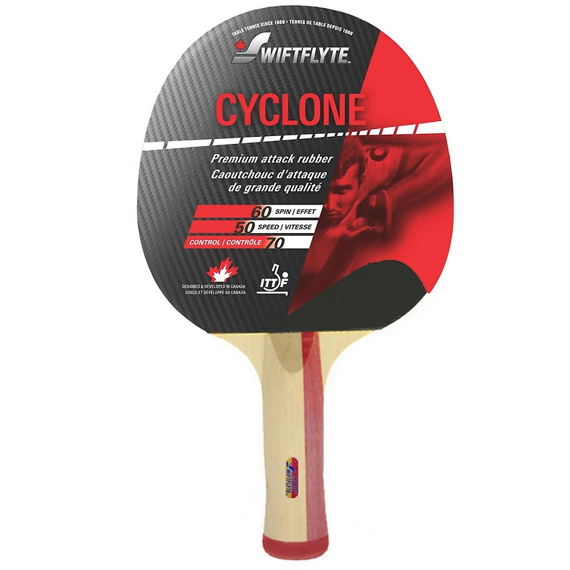 Swiftflyte Cyclone Table Tennis Racket Set, 14-Piece Ping Pong Paddle and Ball Set with 2 Wood Rackets and 12 Balls