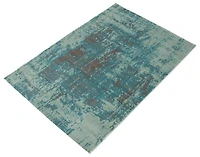 ECARPET Traditional Style Area Rug for Dining Room, Living Room and Bedroom Charlotte Aqua