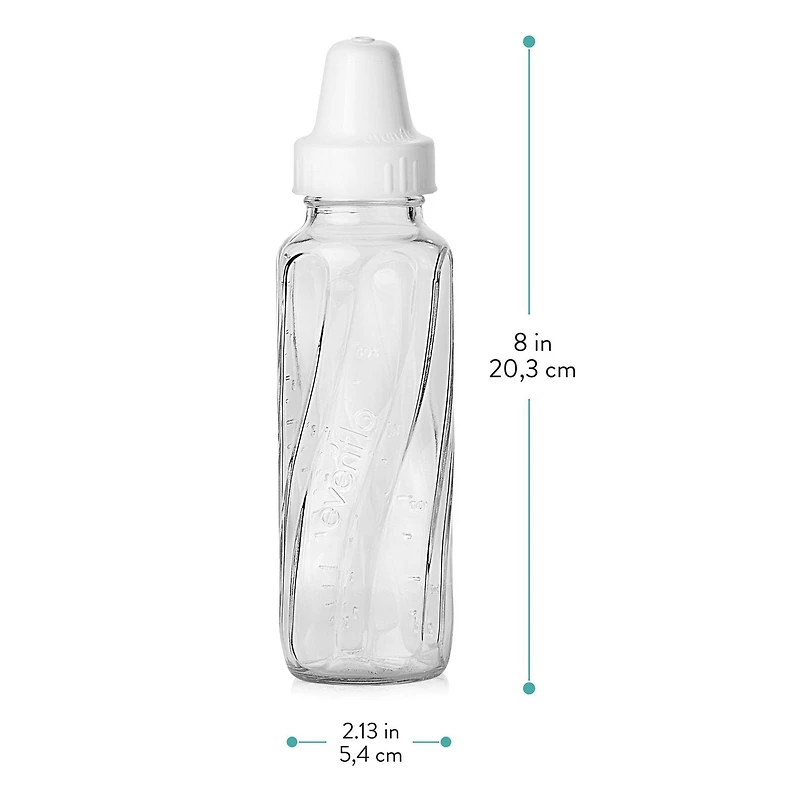 Evenflo Feeding Classic BPA-Free Glass Baby Bottles, 8oz, Clear, 3ct