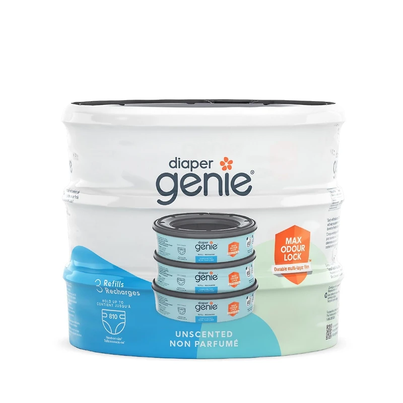 Diaper Genie Round Refills, Unscented, Odour Control