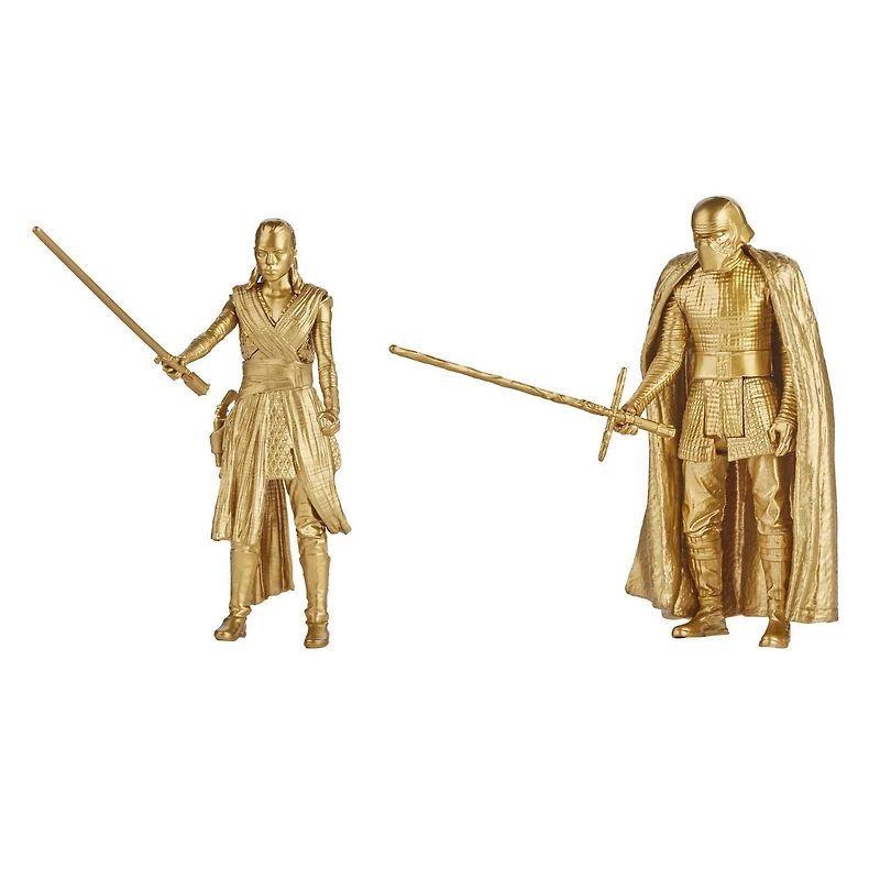 Star Wars Saga Skywalker, figurines Kylo Ren et Rey de 9,5 cm du film Star Wars : Les Derniers Jedi
