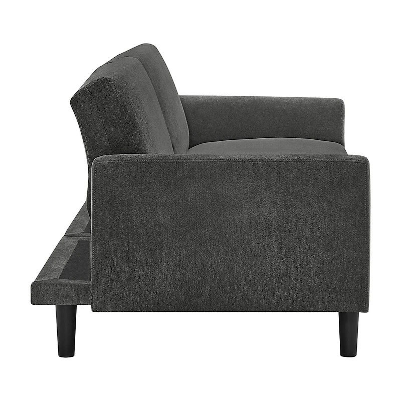 Futon avec rangement sous le siège Mainstays, Tissu charbon