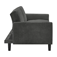 Futon avec rangement sous le siège Mainstays, Tissu charbon