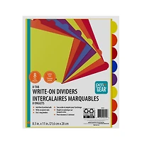 PEN+GEAR DURABLE VIEW WRITE ON 8 TAB  DIVIDER, WRITE ON TAB