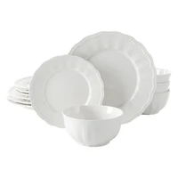 Hometrends 12 Piece Scallop Rim Dinnerware Set
