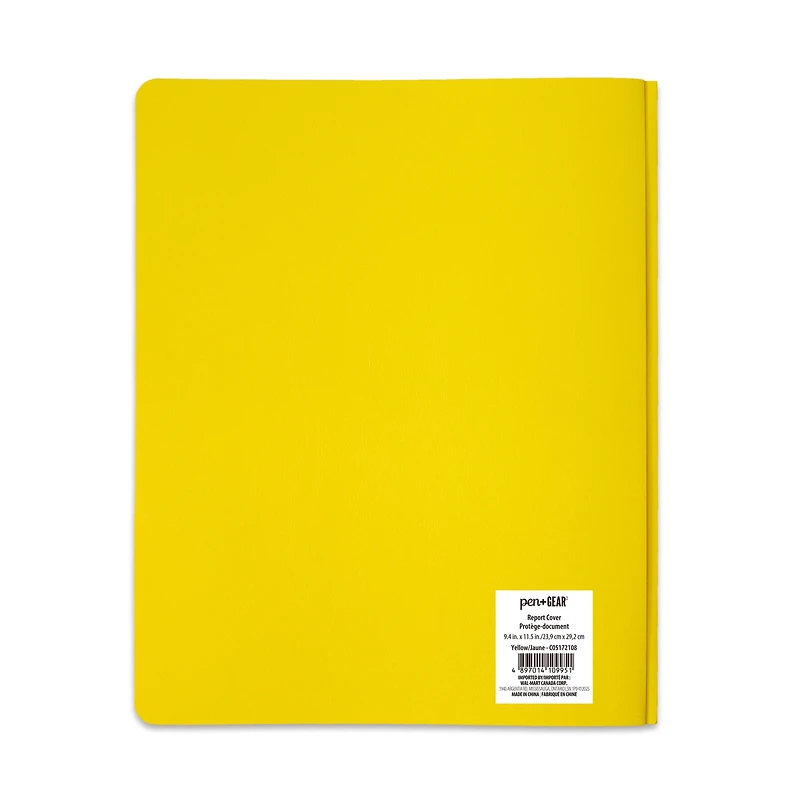 PEN+GEAR YELLOW REPORT COVER, 9.4" x 11.5", JAUNE