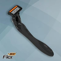 BIC Flex 4 Refillable Razors for Men, Long-Lasting 4 Blade Razors for Sensitive Skin, 1 Handle and 4 Cartridges, Shaving Kit