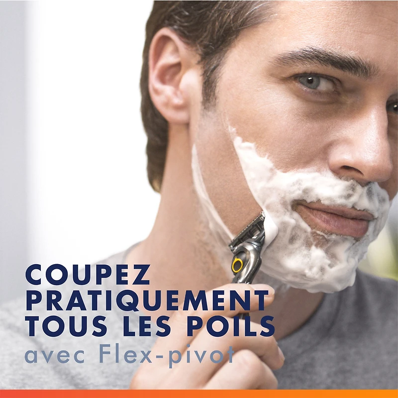 Gillette Fusion5 ProGlide Shield Shaving Razor for Men, 1 Razor Handle, 2 Refills, 2x Lubrication, FlexBall Handle and Precision Trimmer for Men, 1CT