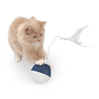 Catit PIXI Spinner Electronic Cat Toy, White & Blue