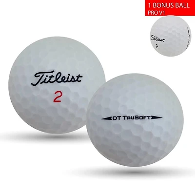 Mulligan - 60 Titleist DT Trusoft  1 Bonus Pro V1 5A Recycled Used Golf Balls, White