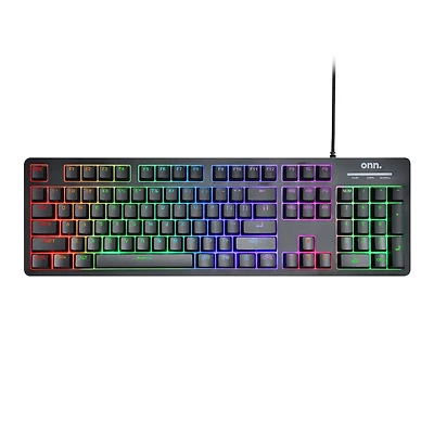 Clavier de jeu à DEL de 104 touches avec rétroéclairage arc-en-ciel de onn.