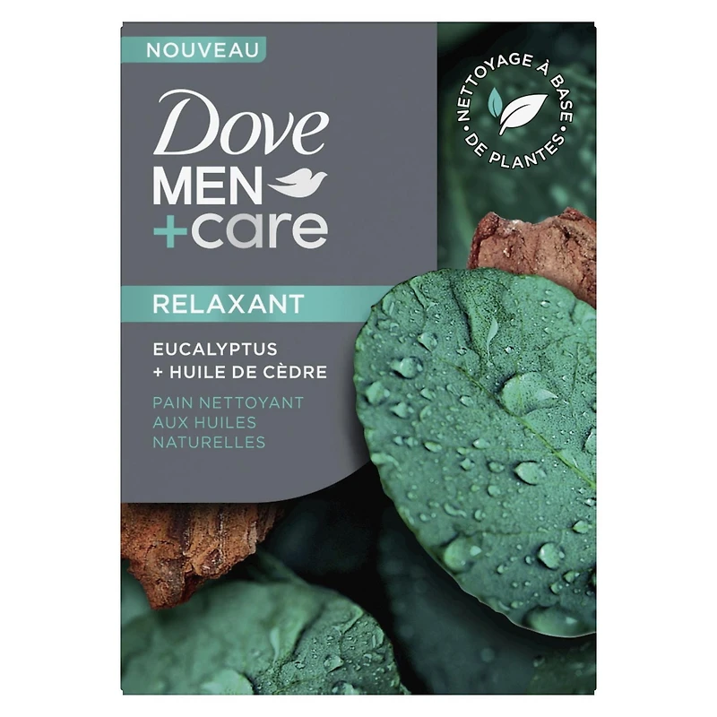 Dove Men+Care  Relaxing Eucalyptus Oil & Cedar Oil 4-in-1 Bar Plant Powered Cleansing Bar